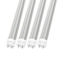 Shopled T8 Led Bulbs 4 Foot, 36W 6000K Cool White, Type B Led Tube Lights 4Ft, D-Shaped, 4Ft Led Bulbs Fluorescent Replacement, Ballast Bypass, 4 Pack