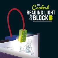 If Blocky Book Light - Blue, Perfect Gift For Children, Reading Light For Books In Bed, Flexible Book Light Clip On, A Great Book Lamp With Batteries Included