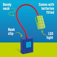 If Blocky Book Light - Blue, Perfect Gift For Children, Reading Light For Books In Bed, Flexible Book Light Clip On, A Great Book Lamp With Batteries Included