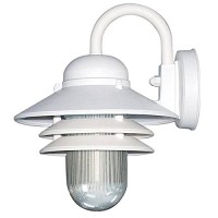 Sunlite 41367-Su Nautical Style Outdoor Wall Fixture, Medium Base Socket (E26), Weatherproof Polycarbonate, Prismatic Acrylic Lens, Ul Listed, White