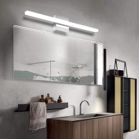 Temgin Bathroom Lights Over Mirror 24Inch Led Vanity Lights Bar 14W Modern Light Fixture For Bathroom Chrome Cool White 6000K