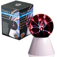 Heebie Jeebies Scientific Teslas Lamp- Plasma Ball Globe Lamp With Interactive Electronic Touch- Usb Or Battery Powered- Stem Glass Decoration Light For Office Desk, Kids Room, Parties, Home