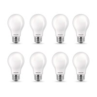 Philips Led Flicker-Free Frosted Dimmable A19 Light Bulb - Eyecomfort Technology - 450 Lumen - Daylight (5000K) - 5W=40W - E26 Base - Ultra Definition Old Version - Indoor - 8-Pack