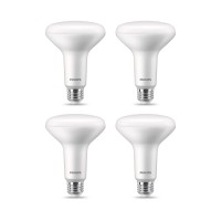 Philips Led Flicker-Free High Lumen Br30, Dimmable Warm Glow Effect, 1400 Lumen, 2700-2200K, 15W=100W, Eyecomfort Technology, E26 Base, Title 20 Certified, 4-Pack