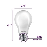 Philips Led Flicker-Free A19 Light Bulb, Eyecomfort Technology, Dimmable Warm Glow Effect, 450 Lumen, 2700-2200K, 5W=40W, E26 Base, Title 20 Certified, 8-Pack