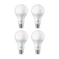 Philips Led Frosted Flicker-Free A21 Light Bulb, Dimmable Warm Glow Effect, Eyecomfort Technology, 2610 Lumen, 2700-2200K, 29W=150W, E26 Base, Pack Of 4