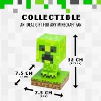 Paladone Minecraft Creeper Light, Lamp, & Night Light - 12 Cm Tall - Battery Powered - Gaming Room & Bedroom Decor For Minecraft Gamers