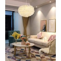 Surpars House White Feather Chandelier Beautiful Pendant Light For Bedroom,Living Room,Girls Room