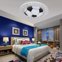 Sunny Lingt Soccer-Patterned Ceiling Light, Modern Kids Room Decor Chandelier, 20.5