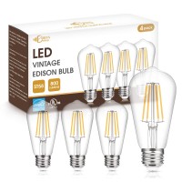 Specifications Brand DORESshop Type Dimmable Led Filament Bulb Base Type E26 Medium Base Wattage 7Watt Watt Equivalence 60W color Warm White 2700K Luminous Intensity 800LM Material glass Input Voltage 110130V Light Bulb Shape code st58 Bulb Dimension 58mm