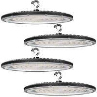 Upgrade 4Pack 200W Led High Bay Light 28000Lm (Eqv.800W Mh/Hps) 5000K Etl Listed High Bay Led Light With Plug Ufo High Bay Light For Commercial Warehouse, Energy Saving Upto 16400Kw/5Yrs(5Hrs/Day)