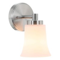 Xinbei Lighting Wall Sconce, Single Bathroom Vanity Wall Light With Glass, Brushed Nickel Finish For Hallway & Bedroom Xb-W1235-1-Bn