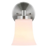 Xinbei Lighting Wall Sconce, Single Bathroom Vanity Wall Light With Glass, Brushed Nickel Finish For Hallway & Bedroom Xb-W1235-1-Bn