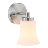 Xinbei Lighting Wall Sconce, Single Bathroom Vanity Wall Light With Glass, Brushed Nickel Finish For Hallway & Bedroom Xb-W1235-1-Bn