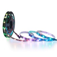 Alitove Ws2812B Led Strip Addressable Rgb Led Pixels Strip Programmable Dream Color Digital Led Ribbon Light 16.4Ft 150 Leds 5V Compatible With Raspberry Pi For Home Theater Bar Decor Diy Lighting