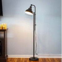 Brightech Dylan Industrial Floor Lamp For Living Rooms & Offices, Bright Led Floor Lamp - Charming Farmhouse Floor Lamp, Adjustable Head Standing Lamp For Bedroom Reading, Stunning Living Room Decor