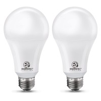 Super Bright 50/100/150W 3-Way A21 Led Light Bulb, 800/1600/2200 Lumens, 4000K Cool White, Non-Dimmable, E26 Base, Ul Listed, 2-Pack