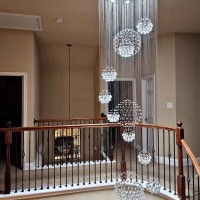 Moooni Modern Spiral Crystal Chandelier For High Ceiling 13-Lights Raindrop Flush Mount Light Fixture Large Grand Luxury With 11 Sphere For Entryway Foyer Entrance Staircase Living Room Hall H 110