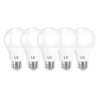 Le Led Light Bulbs 60 Watt Equivalent, 9W 800 Lumens Non-Dimmable, Daylight White 5000K, A19 E26 Standard Medium Base, 10000 Hour Lifetime 5 Count (Pack Of 1)