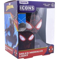 Paladone Miles Morales Spiderman Light Battery Powered 3D Marvel Icon Desk Lightred And Black