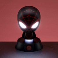 Paladone Miles Morales Spiderman Light Battery Powered 3D Marvel Icon Desk Lightred And Black