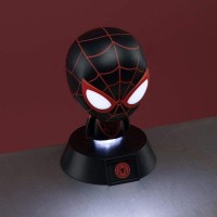 Paladone Miles Morales Spiderman Light Battery Powered 3D Marvel Icon Desk Lightred And Black