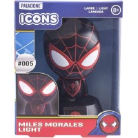 Paladone Miles Morales Spiderman Light Battery Powered 3D Marvel Icon Desk Lightred And Black