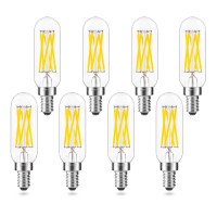 Aielit Dimmable Filament Led Clear T8 Antique Light Bulb, 60W Equivalent Bright White (5000K), 6-Watt Tubular Led Bulb Edison For Pendant Lighting Fixtures, E12 Small Candelabra Base, 600 Lm, 8-Pack