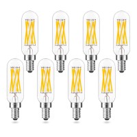 Aielit Dimmable T8 Antique Led Light Bulb E12 Small Candelabra Base 60W Equivalent Tube Soft White 3000K 600 Lumens 6Watt F