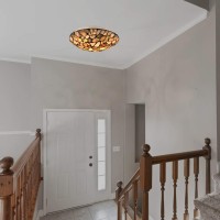 Artzone Natural Stone Flush Mount Ceiling Light, 12