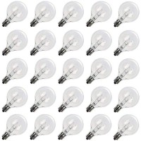 Brightown G40 Replacement Light Bulbs 5W Clear Globe Bulb Fits E12 C7 Candelabra Screw Base Sockets, 1.5 Inch Dimmable Light Bulbs For Indoor Outdoor Patio Decor, Pack Of 50