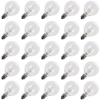 Brightown G40 Replacement Light Bulbs 5W Clear Globe Bulb Fits E12 C7 Candelabra Screw Base Sockets, 1.5 Inch Dimmable Light Bulbs For Indoor Outdoor Patio Decor, Pack Of 50