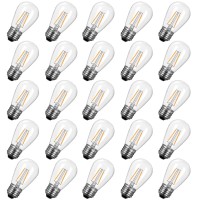 Brightown Shatterproof Led S14 Replacement Light Bulbs-E26 E27 Medium Screw Base Edison Bulbs Equivalent To 11 W, Fits For Commercial Outdoor Patio Garden Vintage Lights, 25-Pack, Warm White