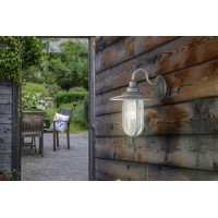 Minka Lavery 73191-715 Signal Park Clear Seeded Glass Outdoor Wall Sconce, 1-Light 100 Watt, Galvanized, 13