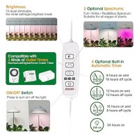 Growled Led Umbrella Plant Grow Light Herb Garden Height Adjustable Automatic Timer Ul Adapter Included Ideal For Plant Gro