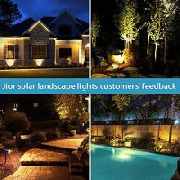 Jior Solar Landscape Spotlights Outdoor 32 Led Ip65 Waterproof Solar Powered Wall Lights 2-In-1 Adjustable Lights For Garden Yard Driveway Walkway Pool Patio 4 Pack (Warm White)