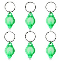 Raysoar (Pack Of 6 Mini Green Led Keychain Flashlight, Green Light Keychain Flashlight, Green Keychain Flashlight, Green Keychain Light - Green Light With Green Shell