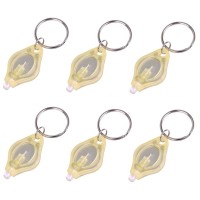 Raysoar (Pack Of 6) Mini Yellow Led Keychain Flashlight, Yellow Light Keychain Flashlight, Yellow Keychain Flashlight, Yellow Keychain Light - Yellow Light With Yellow Shell