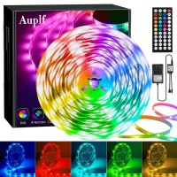 Auplf Led Strip Lights 50Ft, 5050 Rgb Color Changing Strip Lights For Bedroom With 24V Power Adapter, Dimmable Led Strip Lights With 44 Keys Remote For Birthday Party Decor