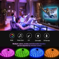 Auplf Led Strip Lights 50Ft, 5050 Rgb Color Changing Strip Lights For Bedroom With 24V Power Adapter, Dimmable Led Strip Lights With 44 Keys Remote For Birthday Party Decor