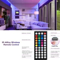 Auplf Led Strip Lights 50Ft, 5050 Rgb Color Changing Strip Lights For Bedroom With 24V Power Adapter, Dimmable Led Strip Lights With 44 Keys Remote For Birthday Party Decor