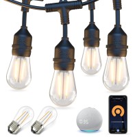 Xmcosy+ Outdoor String Lights, 98 Ft Smart Patio Lights Led String Lights, 30 Dimmable Edison Shatterproof Bulbs, Wifi Control, Work With Alexa, Waterproof String Lights For Outside Porch Yard