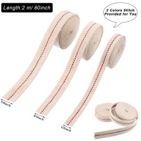 6 Rolls flat cotton wick 12 inch oil lamp wicks 34 inch stitch oil lamp wick 78 inch oil lamp wicks burner with black and red stitch for kerosene burner lighting or paraffin oil wick 65 feet per roll Features Meet your different needs Package comes with d