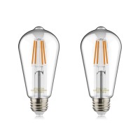 Helloify Edison St19(St64) Wifi Led Smart Bulb, Filament Vintage Style, Tunable White Changing, Work With Alexa Google Home (No Hub), E26, 2700K-6500K, 2Pack, Daylight White,8 Watt