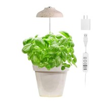 Growled Led Umbrella Plant Grow Light, Herb Garden, Height Adjustable, Automatic Timer, Ul Adapter Included, Ideal For Plant Grow Novice Or Enthusiasts, Various Plants, Diy Decor, Wood Pattern