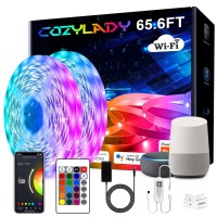 Cozylady 65.6Ft Wifi Led Strip Light, Led Light Strip Works With Alexa, Google Home, Led Lights For Bedroom, Kitchen