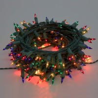 Philips 250 Remains Lit Incandescent Multicolor Mini Christmas Lights On Green Wire Easy Storage Spool - Ul Listed For Indoor/Outdoor Use - 59.33' Length With 2.75