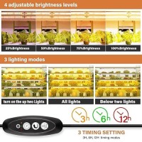 Plant Grow Light 6 Packs T5Full Spectrum 3500K 6500Kred Led With Auto Cycle Timer 3612Hours Dual Channel 4 Brightness Level