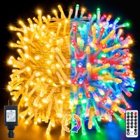 Ollny Christmas Lights, 210Ft 640Led Christmas Tree Lights With 11 Modes Remote Control Ip44 Waterproof, Warm White To Multicolored Outdoor Christmas Lights For Outside Indoor Patio Xmas Decorations