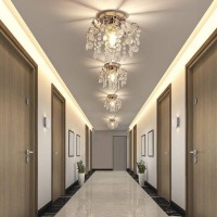 Qs Small Crystal Chandelier Flush Mount Ceiling Light Fixtures Modern Mini Chandelier Light Fixture For Hallway Entryway Bedroo